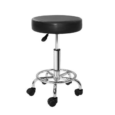 artiss round salon stool black pu swivel barber hair dress chair hydraulic lift