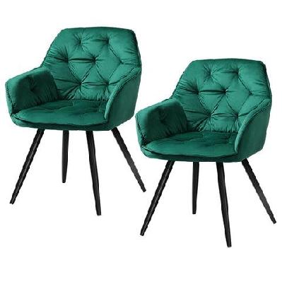 artiss set of 2 calivia dining chairs kitchen chairs upholstered velvet green