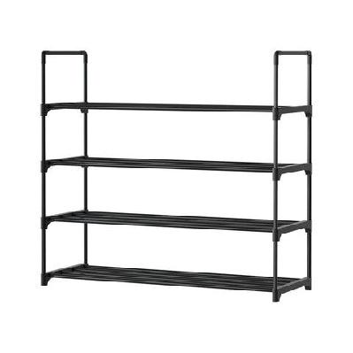artiss shoe rack stackable 4 tiers 80cm shoes shelves storage stand black