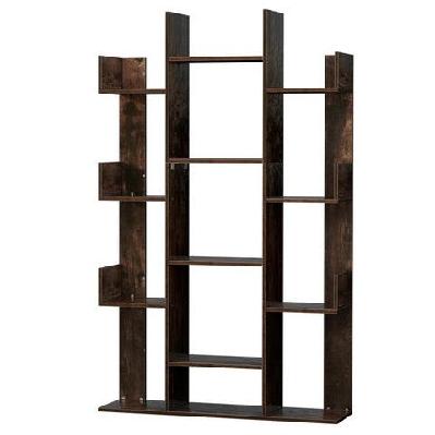 artiss tree-shaped bookshelf romi walnut
