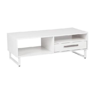 ashley collection open shelf coffee table w/ 1-drawer - white