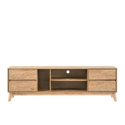 audrey lowline tv stand entertainment unit 180cm w/ 4-drawers oak