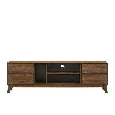 audrey lowline tv stand entertainment unit 180cm w/ 4-drawers walnut