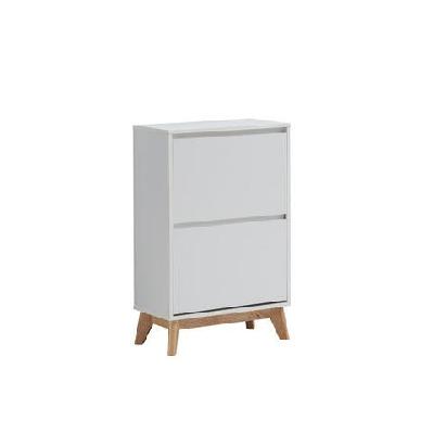 audrey modern scandinavian 2-doors shoe cabinet storage - white
