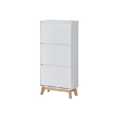 audrey modern scandinavian 3-doors shoe organiser cabinet storage - white