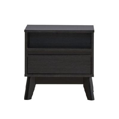 audrey wooden nightstand bedside table w/ 1-drawer black