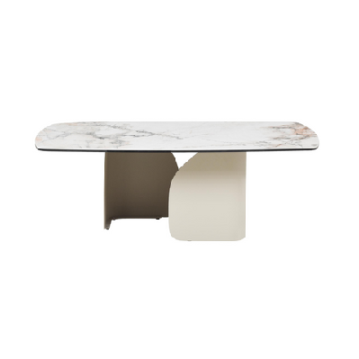 avalor marble effect ceramic tempered glass rectangular coffee tea table milan white