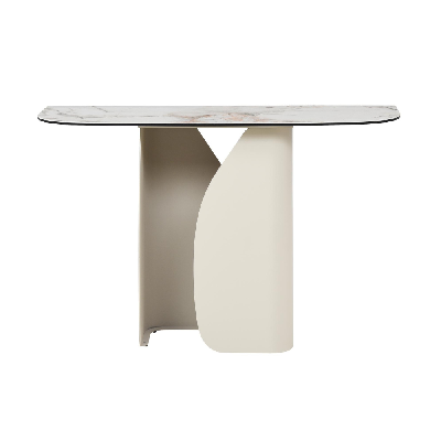 avalor marble effect ceramic tempered glass rectangular console halway table milan white