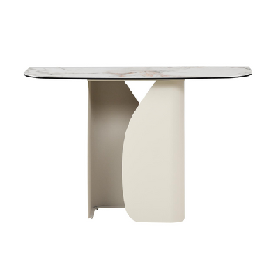 avalor marble effect ceramic tempered glass rectangular console halway table milan white