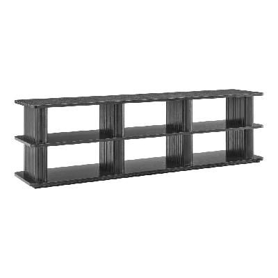azaria lowline tv stand entertainment unit 180cm 6-shelves black