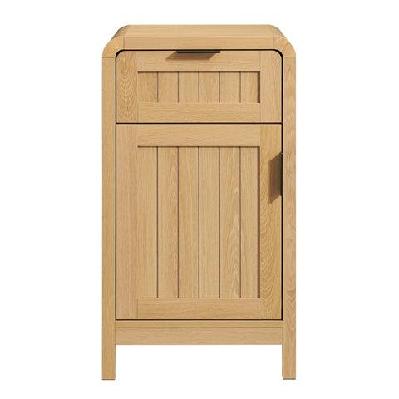 aziel wooden nightstand bedside table cabinet 1-drawer 1-door oak
