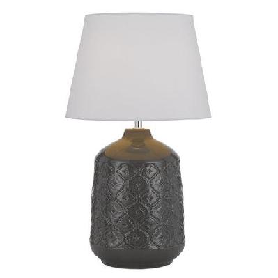 baci modern table desk lamp light fabric ceramic grey white gloss