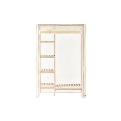 bamboo fabric wardrobe clothes organiser hanger - beige beige