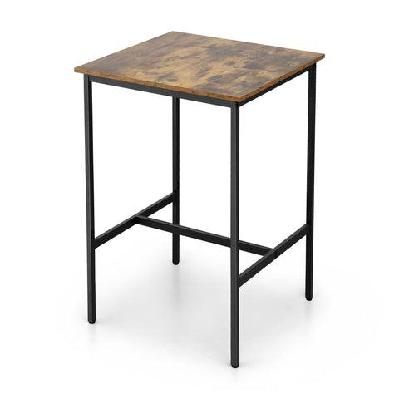 bar table counter kitchen dining desk pub 60x92cm vintage metal walnut