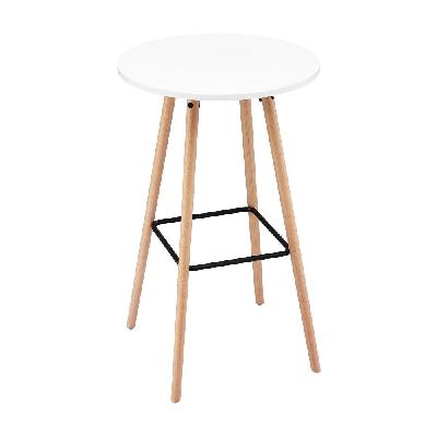 bar table round counter kitchen dining desk pub 98cm height wood white