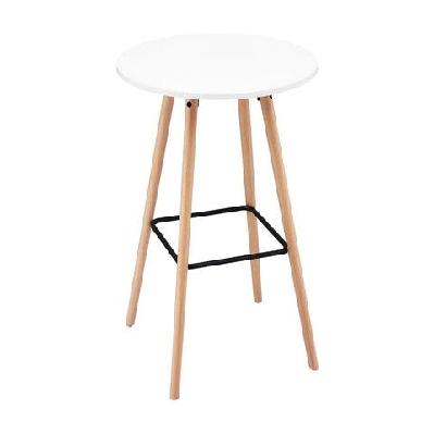 bar table round counter kitchen dining desk pub 98cm height wood white
