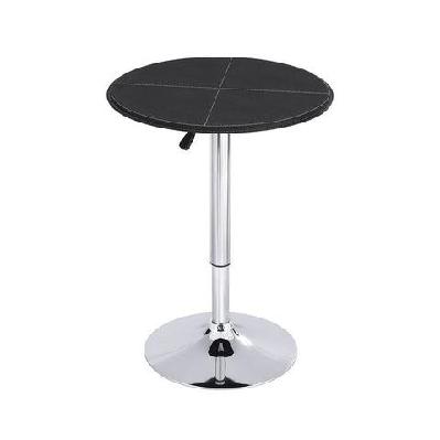 bar table round swivel height adjustable 62cm modern pvc leather black