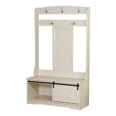 barndoor large modern coat rack hall tree shoe rack cabinet antique white
