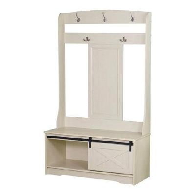 barndoor large modern coat rack hall tree shoe rack cabinet antique white