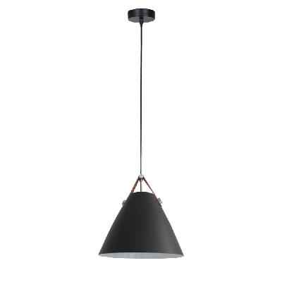 baron cone shade hanging pendant light - black