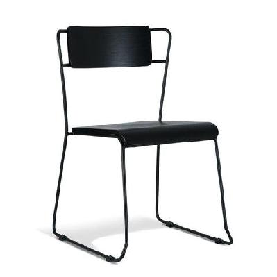 bavleen  dining chair - black frame - black veneer seat
