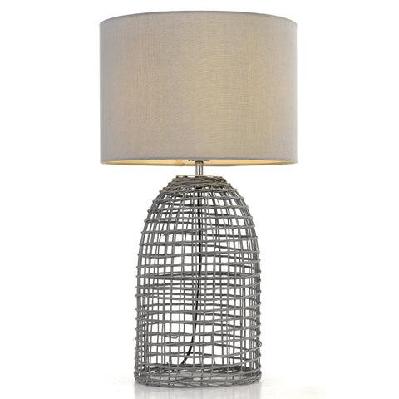 bayz modern table desk lamp light rattan grey