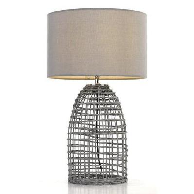 bayz modern table desk lamp light rattan grey
