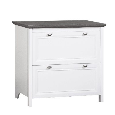 beanca 2-drawer office storage lateral filling cabinet - grey oak and white