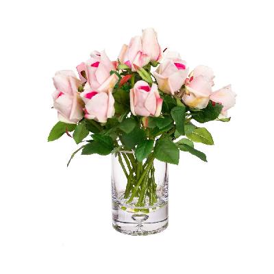 beauty rose 38cm artificial plant flower arrangement decorative in glass
