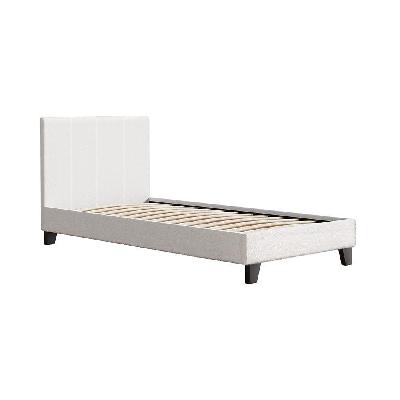 bed frame single size boucle fabric mattress base platform wooden