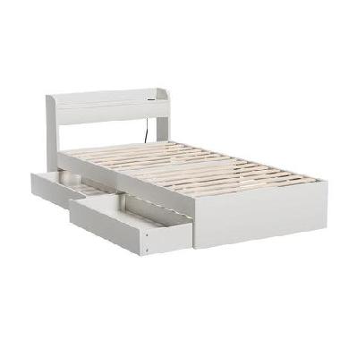 bed frame single size with charging ports and 2 drawers aura