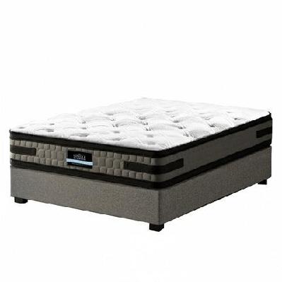 bed frame with 36cm giselle mattress set king single gas lift base grey