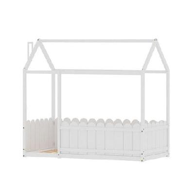 bed frame wooden kids house single frame white kori