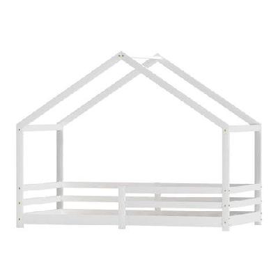 bed frame wooden kids single house frame white amos