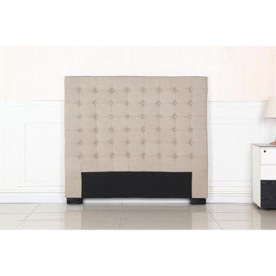 bed head double beige headboard upholstery fabric tufted buttons