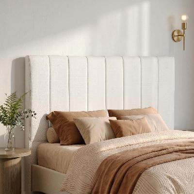 bed head headboard double linen 137cm - beige