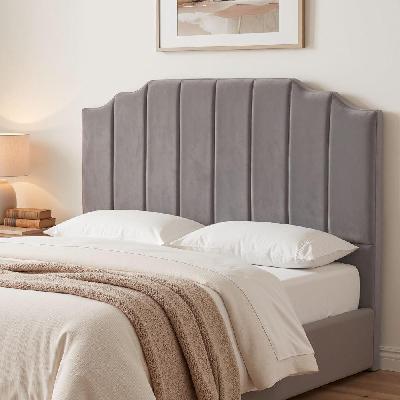 bed head headboard queen velvet 153cm - grey