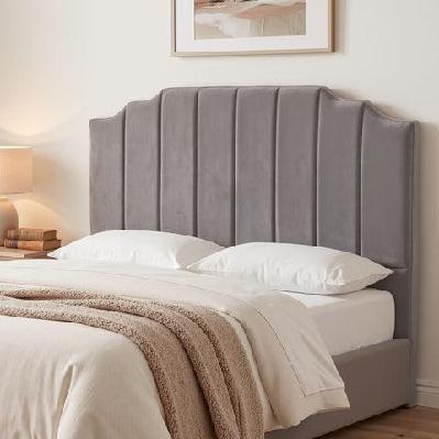 bed head headboard queen velvet 153cm - grey