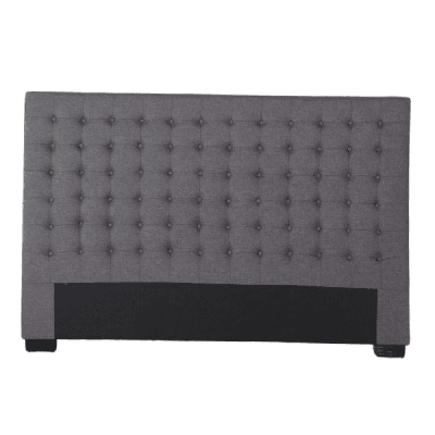 bed head king charcoal headboard upholstery fabric tufted buttons