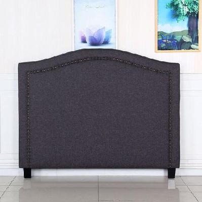bed head queen size charcoal headboard with curved design upholstery linen fabric