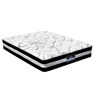 bedding mykonos euro top pocket spring mattress 30cm thick – double