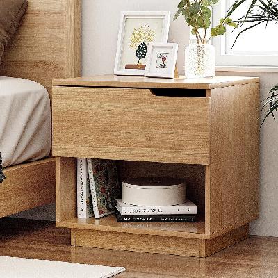 bedside table 1 drawer 1 shelf nightstand pine