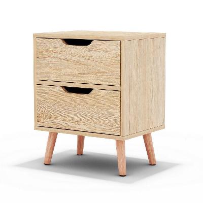bedside table 2 drawers nightstand - boden pine
