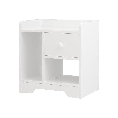 bedside table drawer nightstand side end table storage open shelf white