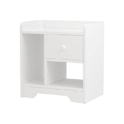 bedside table drawer nightstand side end table storage open shelf white