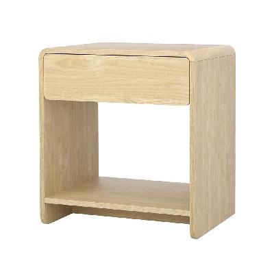 bedside table nightstand drawer open shelf pine
