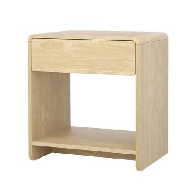 bedside table nightstand drawer open shelf pine