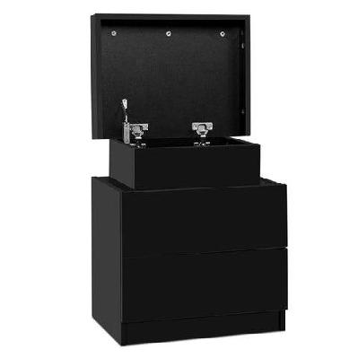 bedside tables 2 drawers side table storage nightstand black bedroom wood