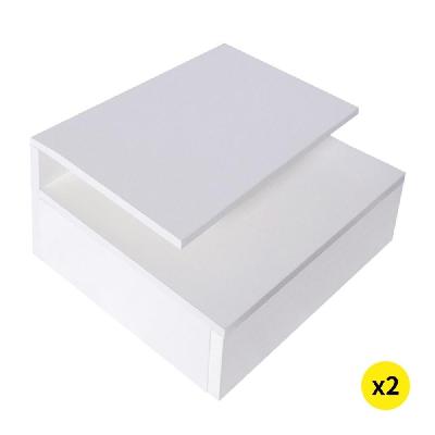 bedside tables led wall mounted cabinet side table floating nightstand x2