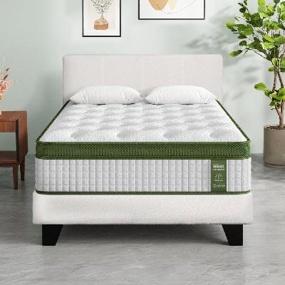 bedstory single bed frame mattress bundle platform headboard medium firm hybrid white